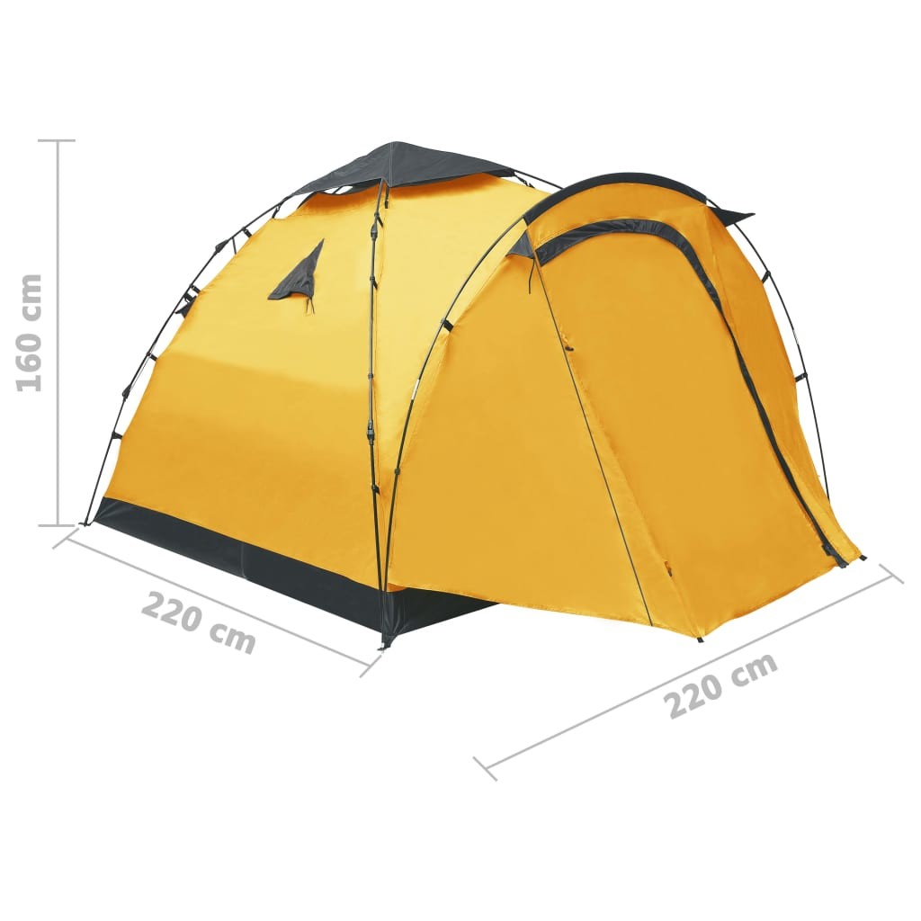 Pop Up Camping Tent 3 Person Yellow